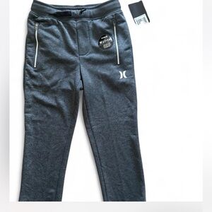 Hurley Kids Charcoal Gray Joggers with Zipper Pockets Small 7/8